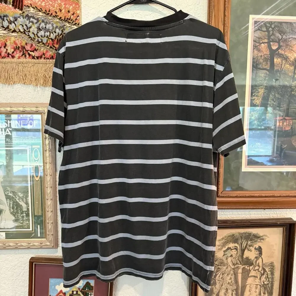 Vintage 90s Guess Originals Black And White Striped Skate Surfing Shirt Size S/M - Picture 5 of 6